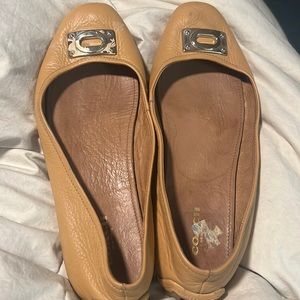 COACH tan calf skin Leather Flats